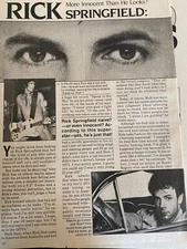 Rick Springfield, Two Page Vintage Clipping, a