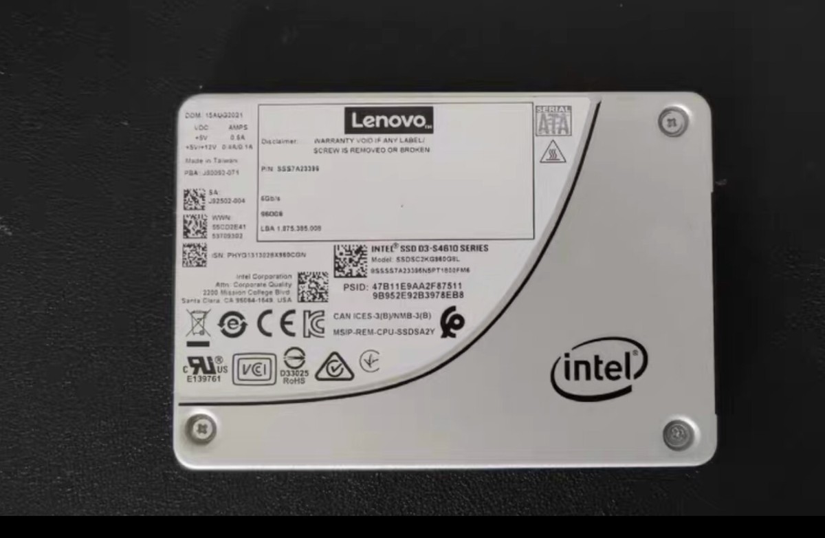 Lenovo Intel SSD D3-S4610 Series 960GB SSDSC2KG960G8L Solid State