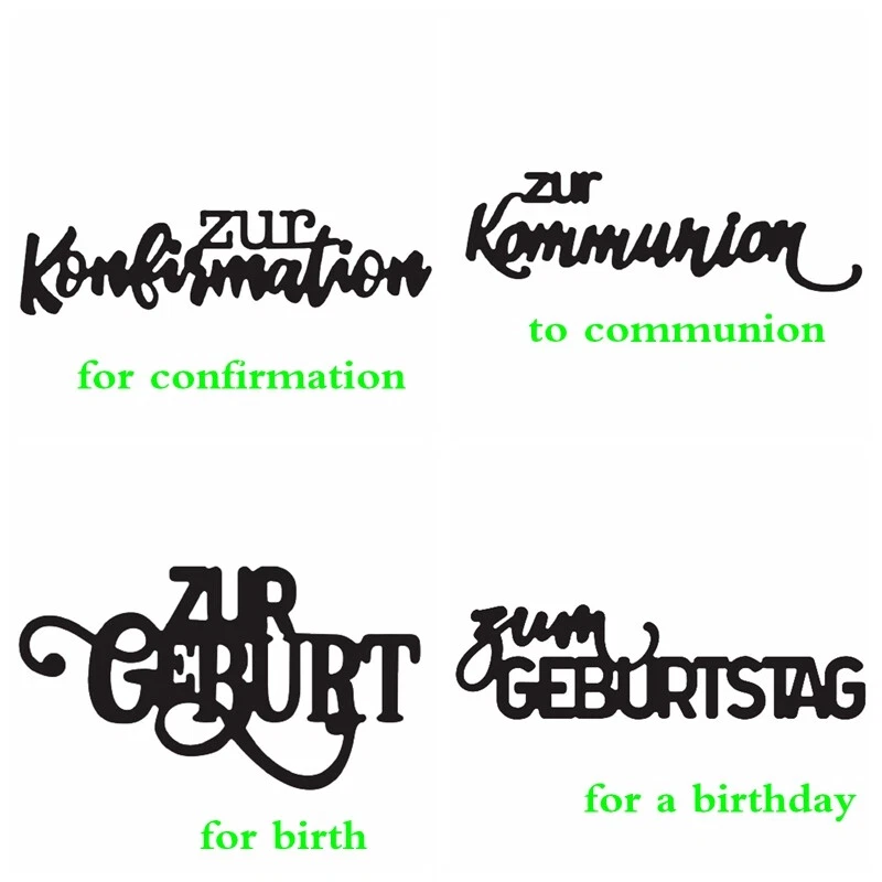 Deutsch Stimmung Wort Welt Metall Schneiden Stirbt DIY Scrapbook Papier Karten - Bild 3 von 4