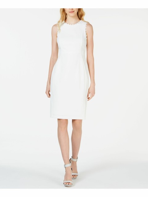 calvin klein white lace dress