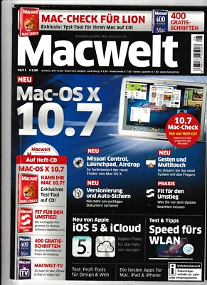 MACWELT 08 /2011 mit CD  Mac-Check für Lion