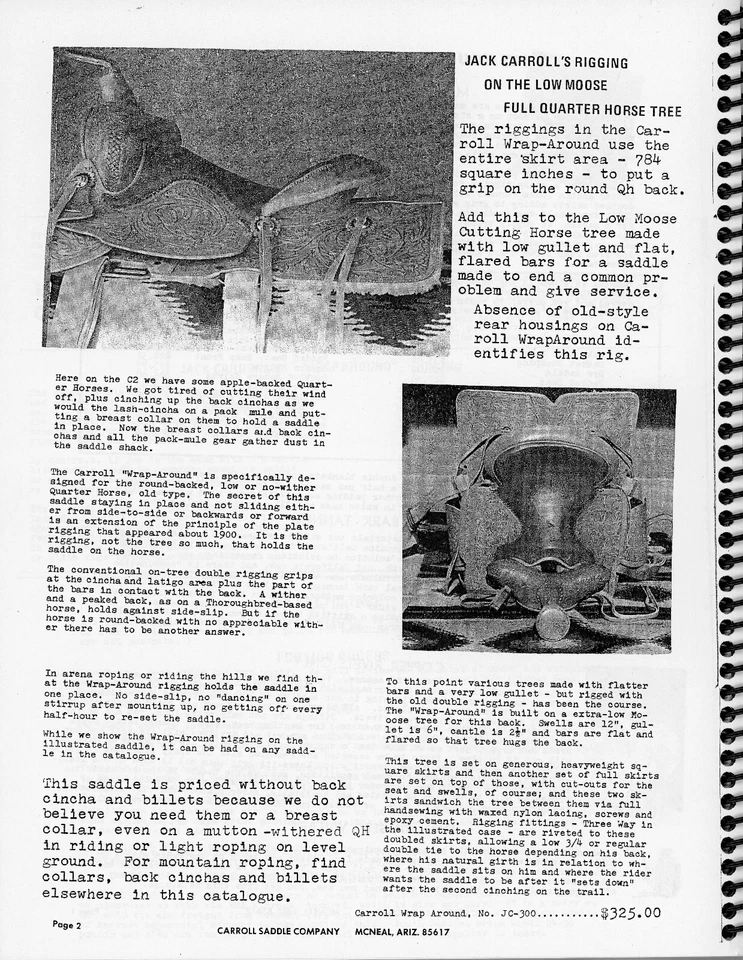 CARROLL SADDLE CO. McNeal,亚利桑那州 1971 螺旋目录 翻印 — 第 2/4 张图片