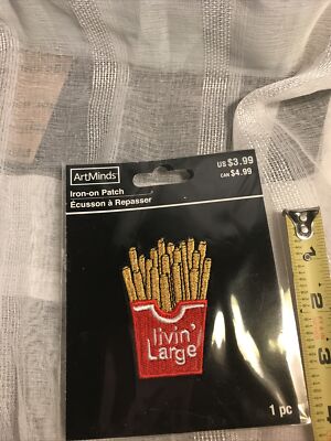 ART MINDS IRON ON PATCH French Fries - Livin  Large NEW Craft Fun DIY Cute