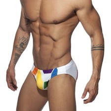 Men's Swimming Swimsuit Briefs Color Print Bikini Swim Beach Shorts Underwear