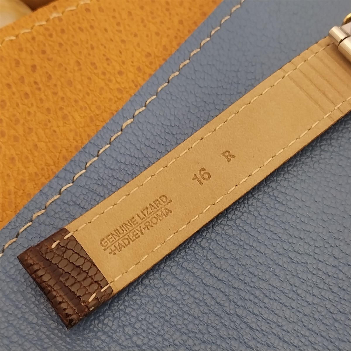 16mm Hadley Roma Burgundy Lizard Watch Band & Gold-Tone 16mm Hadley Roma Burgundy Lizard Watch Band & Gold-Tone