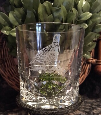 Vintage FAMOUS GROUSE Scotch Whisky Glasses FRANCE ~ PRISTINE!