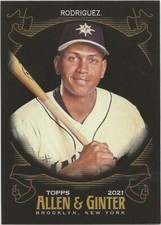 2021 Topps Allen & Ginter 'X' ALEX RODRIGUEZ Black Base Card #18 Mariners