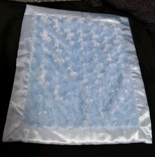 BLANKETS  BEYOND Blue Swirl Satin Security Lovey Blanket Baby Boy
