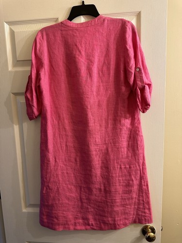 NWT J. McLaughlin Riviera Persian Pink 100% Linen Dress XS $218 - Picture 3 of 3