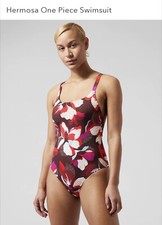 NWT Athleta Large Hermosa One Piece Swimsuit Hero Bloom Decadent Chocolate 109