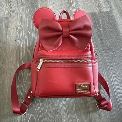disney loungefly minnie mouse red mini backpack Polka Dot Over the rest of the bag Disney Parks red Mickey, Minnie