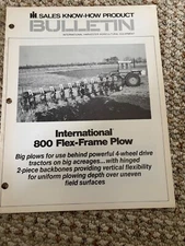 International Harvester 800 Flex Frame Plows For Brochure FCCA25