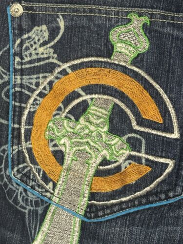 Vintage Coogi Jeans Mens 34x34 Blue Y2K Rare Baggy Street Skater Actual 34x33 - Picture 10 of 22