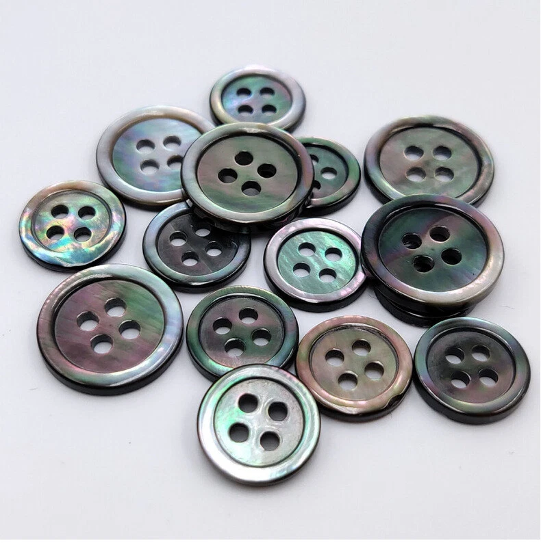 15 pcs Buttons, Mother of Pearl, Smoke Grey Shell ,Many sizes - Image 3 of 4