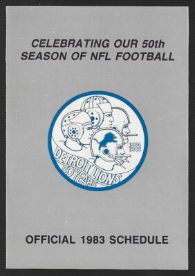 RARE 1983 Detroit Lions NFL Football Schedule !!! Jim Hawkin's Fan ...