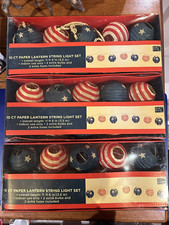 3 SETS ELECTION DAY-4th July Red, White, Blue Paper Lantern Party String Lights
