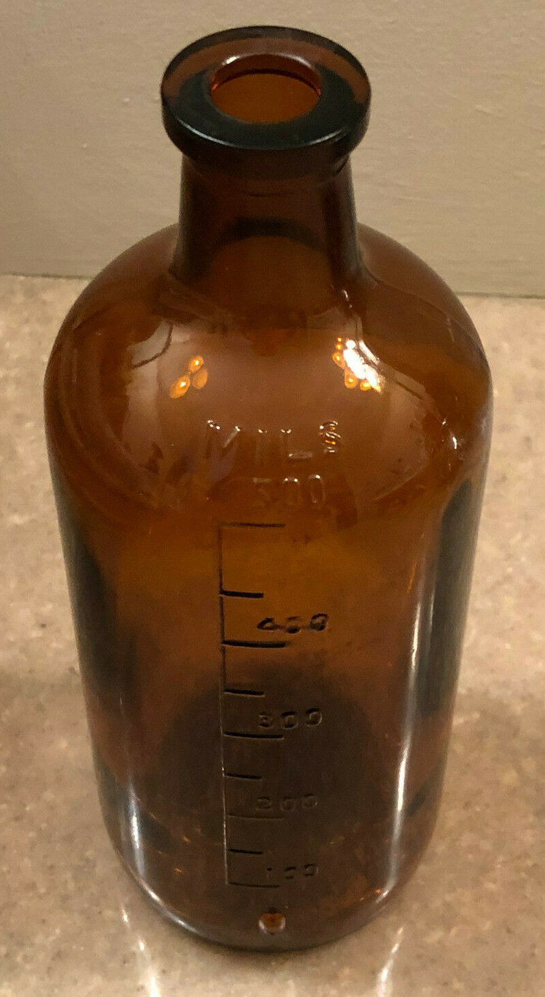 Vintage 1845 Brown Apothecary Medicine Bottle Embossed 500 MILS eBay