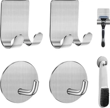 Diesisa Razor Holder for Shower + Adhesive Wall Hooks Premium 304 Stainless S...
