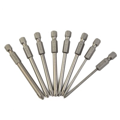 FTVOGUE 8-teiliges Bitset – Lange Magnetische Kreuzschlitzschraubendreher-Bits, 75 Mm, 1/4 Zoll Sechskant