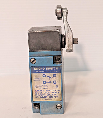 Microswitch 600VAC, 10 Amp Cont, Pilot Duty Limit Switch, LSZ51B Roller Lever