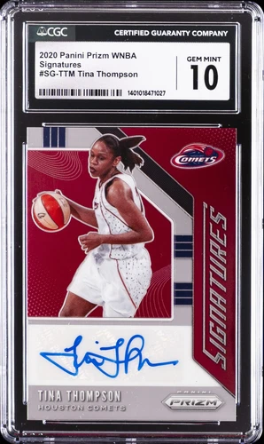 2020 PANINI PRIZM WNBA SIGNATURES #SGTTM TINA THOMPSON CGC 10 AUTO 10