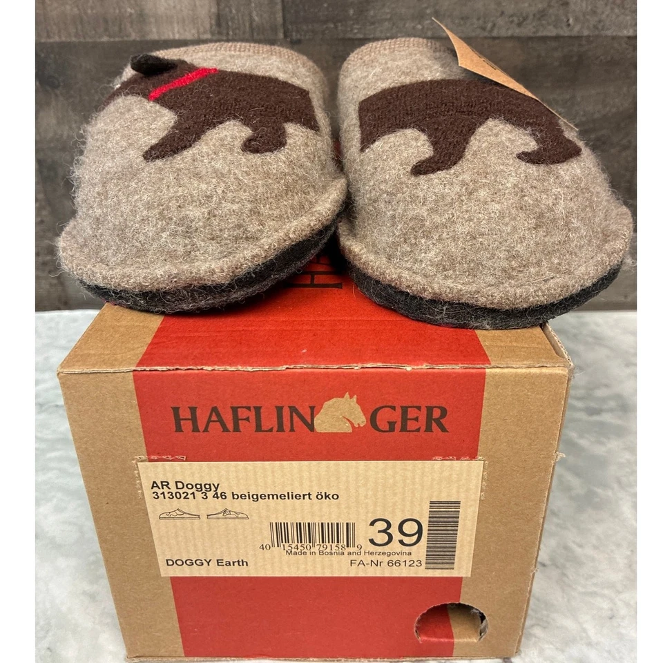 Zapatilla para mujer Haflinger 39 beige perrito pura lana sin cordones acogedora cómoda LB1-32 Foto 3 de 4