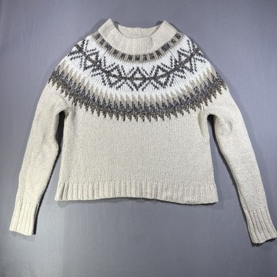 American Eagle Women s XS Fair Isle Sweater Cabincore Ski Chalet Cozy Knit Fire