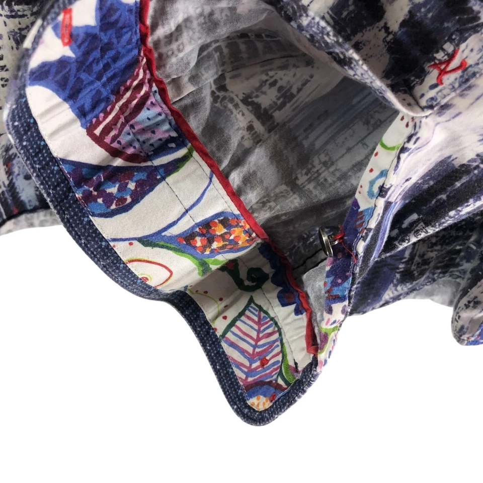 Au Noir Mens Button Down Shirt Flip Cuff Size Geometric Blue White Cotton 7 3XL - Image 3 of 4