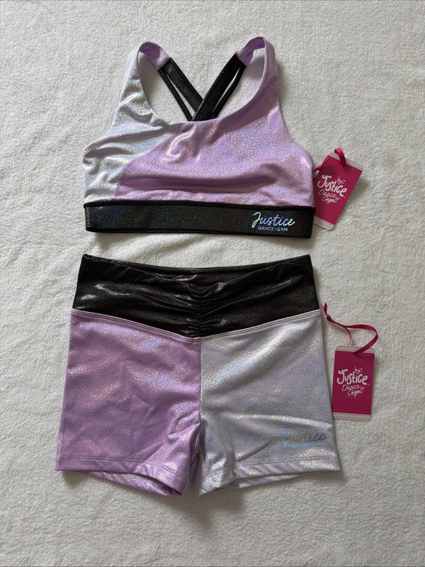 Justice Dance Gym Bra And Short Set XL 16/18 NWT