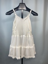 Vintage Full Petticoat slip GIRLS SIZE 8 medium white 80s 90s FOR REAL KIDS