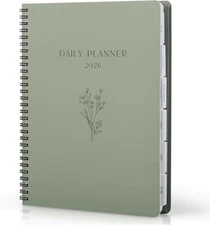 Beautiful 2026 Daily Planner - 7" x 10" Daily Planner for Women or Men with Week