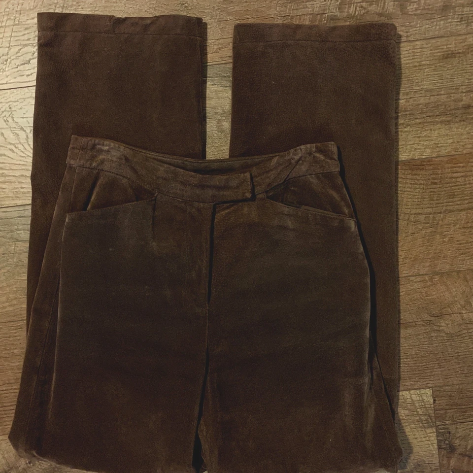 Sonoma Jean Co Genuine Suede Leather Pants Womens 8 Lined Brown Rodeo Western - Image 4 of 4