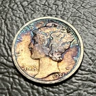 1921-P Mercury Dime 90% •Beautifully Toned • VG/F • Key Date