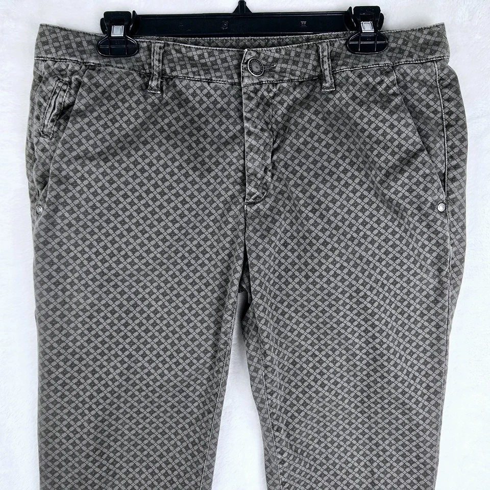 Pantalones Alessandro Dell'Acqua Marrón Geométrico AOP Talla 34 34x29 Mad In Italy Foto 3 de 4