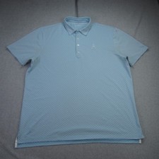 Johnnie O Polo Shirt Mens XL Blue White Dot Short Sleeve Performance Golf Logo