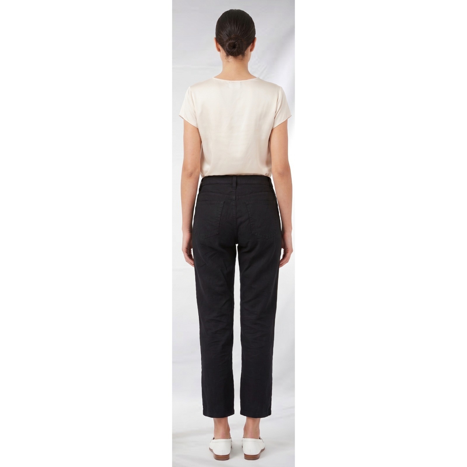 Armani Jeans Aj Women's Capri Pants M Medium Black Linen Cotton Cropped Fit image 2