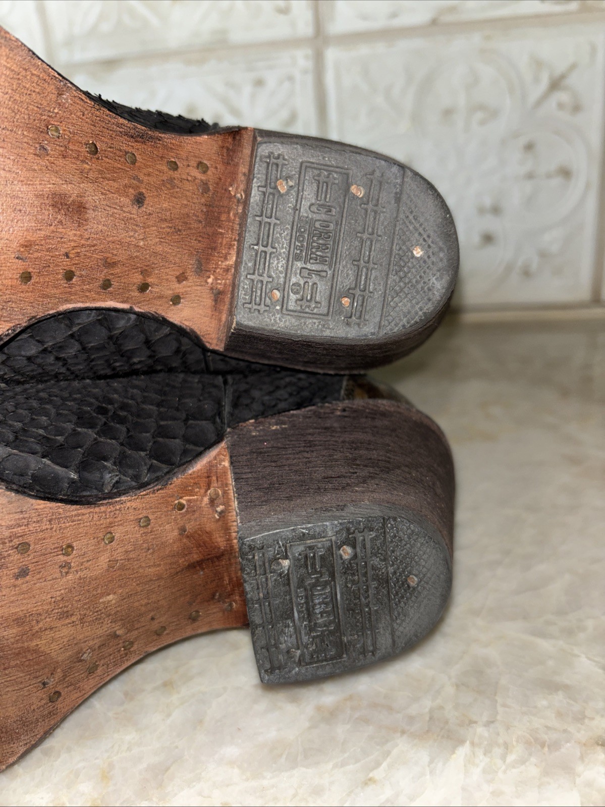 Corral Boots C1105 Black Python Snake Crystal Cro… - image 16