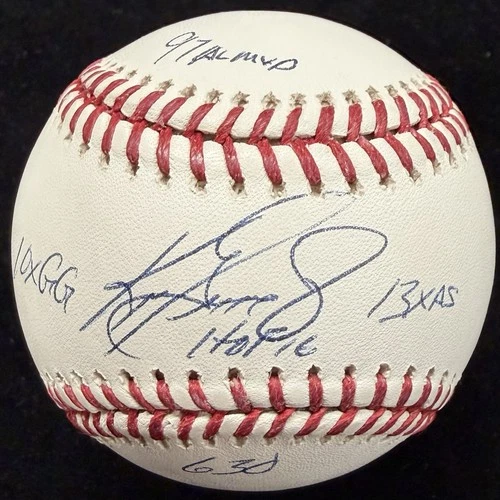 Ken Griffey Jr. HOF 16 Signed 5 Inscription Stat Baseball MLB Holo Fanatics LE
