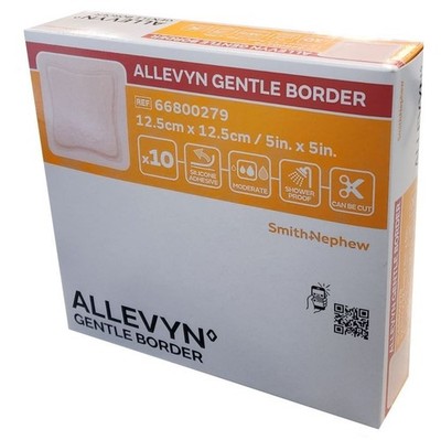 *10-Pieces* Smith & Nephew Allevyn Gentle Border 5'' x 5'' Foam Dressing 66800279