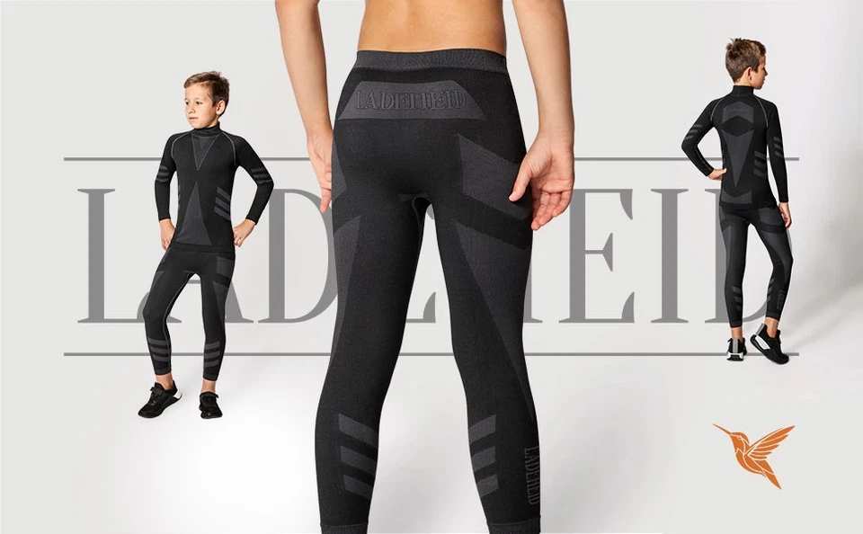 Ladeheid Kinder Thermo Leggings Funktionsunterwäsche lange Unterhose Thermoaktiv - Bild 3 von 4
