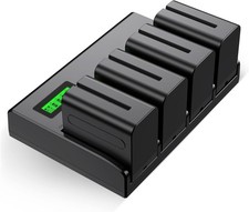 4 Pack 8800mAh Batteries and 4-Channel Charger for Sony NP-F970, NP-F960, NP-F95