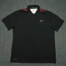 Nike Shirt Mens Extra Large Black Red Tiger Woods TW VL Max Glow Dri Fit Polo