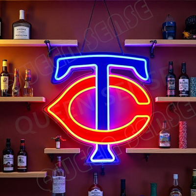 #ad #ad 16quot;x16quot; Minnesota Twins logo LED Neon Sign With Dimmer USB Powered Light Wall VL $49.99