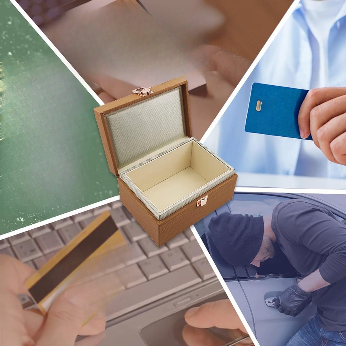 Shielding case, dimensions 5.5 x 4.1 x 2.7 inches, car key protector