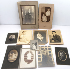 Antique Cabinet Photo Card Lot 14 Photograph Portrait People Children Babies