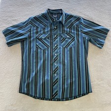Wrangler Shirt Mens XL Multicolour Plaid Pearl Snap Cowboy Western
