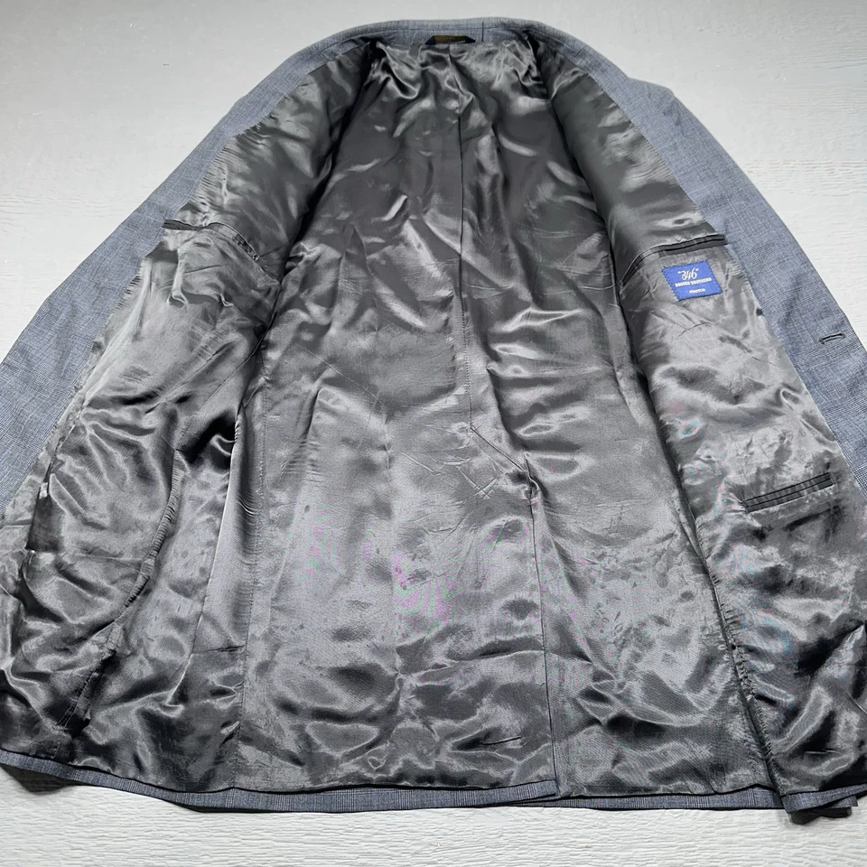 Vintage Brooks Brothers Suit Mens 45L Long Gray Wool Stretch 38X31 Pants Pleated - Image 4 of 4