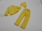 Vintage Barbie Bild Lilli 1960's Yellow Block Pajama Set ~Top ,Pants & Kerchief