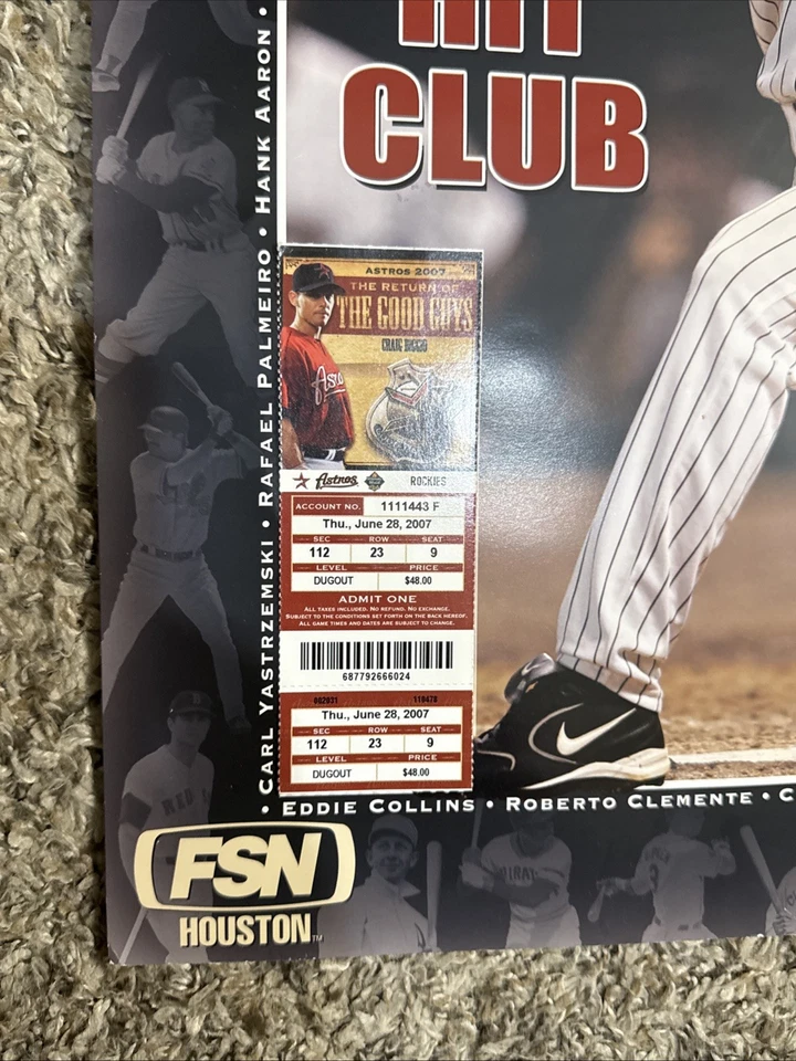 Craig Biggio #7 Houston Astros 3000 Hit Club Poster 15x20 w/ Dugout Ticket Stub - Image 4 of 4