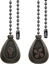 Bronze Ceiling Fan Pull Chain Set, Decorative Fan Pull Chain Pendant Extension